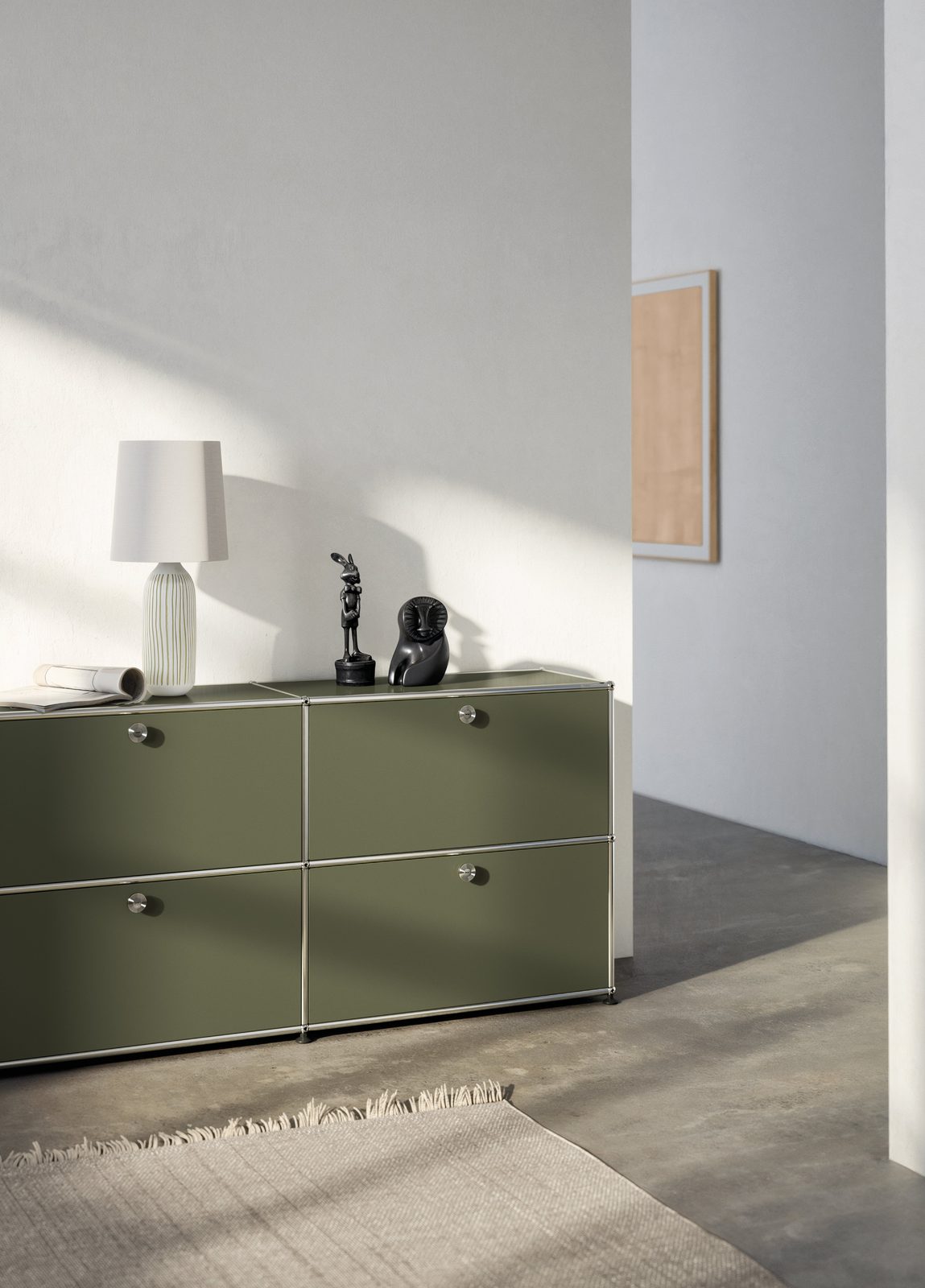 USM Haller Haki Metal Dolaplı Dresuar 150x35x74 cm - görsel 4